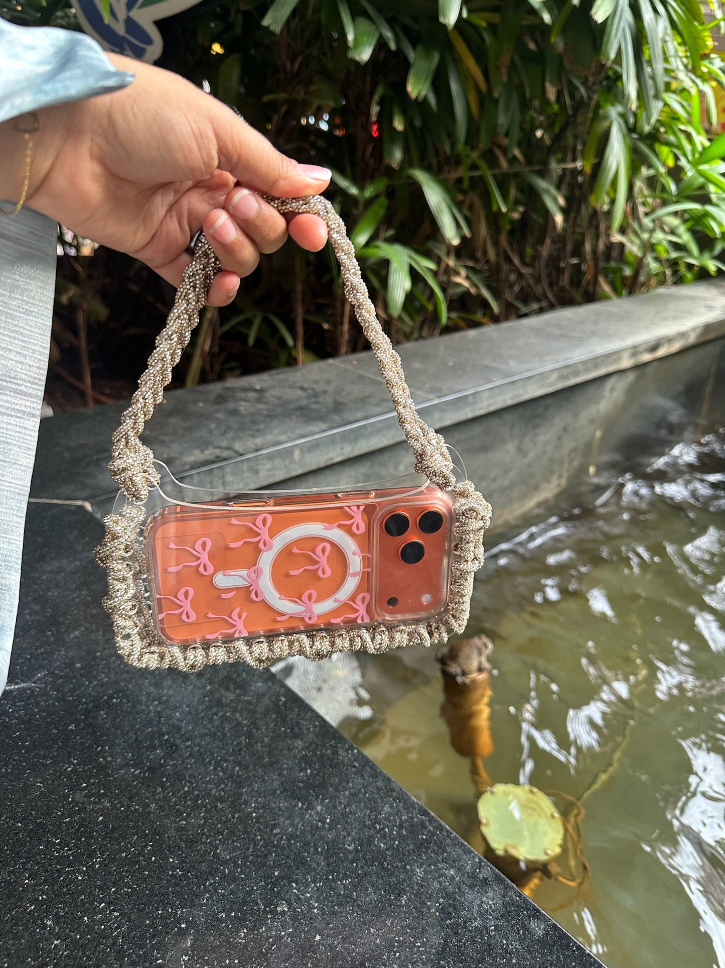 Acrylic x Rhinestone Phone-Bag