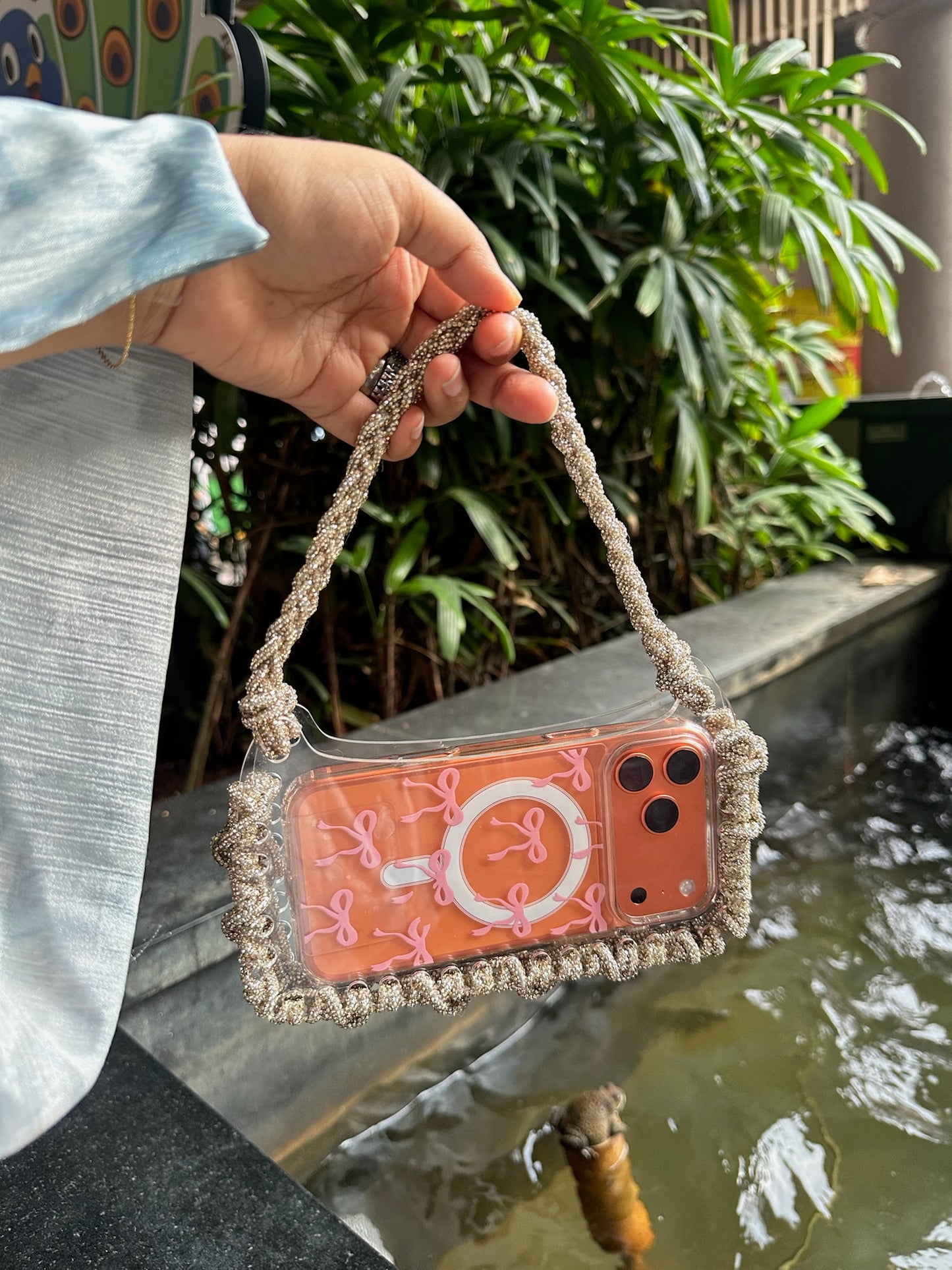 Acrylic x Rhinestone Phone-Bag