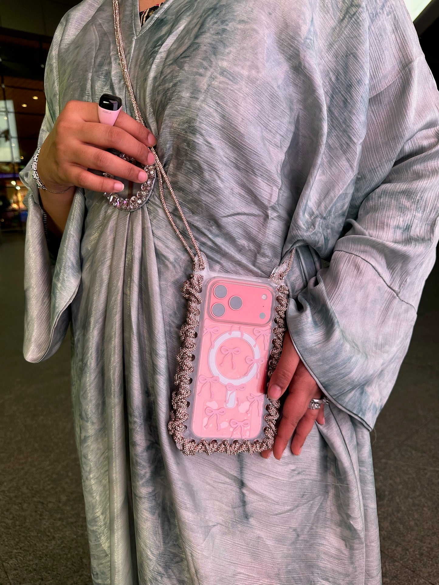 Acrylic x Rhinestone Phone-Bag